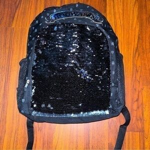 Harry Potter Hogwarts Crest Reversible Sequin Silver/Black School Backpack